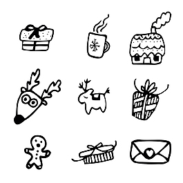 創(chuàng)意手繪圣誕icon圖標(biāo)
