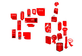 紅色淘寶促銷(xiāo)標(biāo)簽