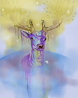 蓝色的鹿