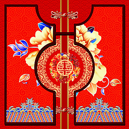 中式紅色背景