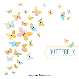 彩色蝴蝶邊框花邊素材