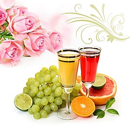 飲料花朵裝飾畫