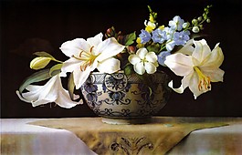 白色插花裝飾畫