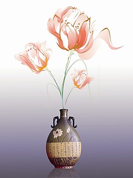 艺术花瓶仿真插花装饰画