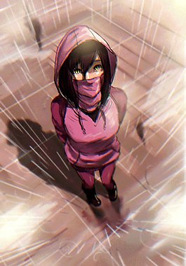 Mileena在雨中