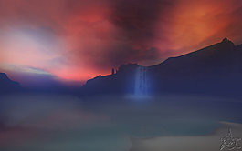 朦朧的湖