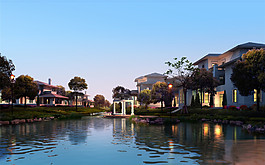 水上建筑景觀圖