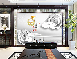 花卉裝飾元素背景墻