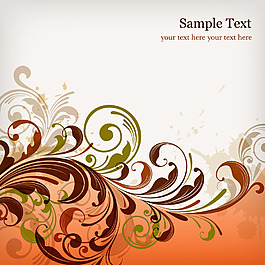 彩色植物花紋花邊素材