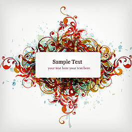 彩色四邊圍繞的花紋花邊