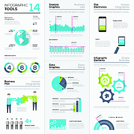 商務(wù)藍(lán)色插畫