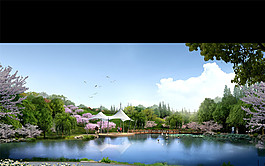 湖泊園林景觀