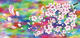 五彩花瓣裝飾畫
