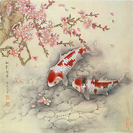 歡快魚兒美麗花朵創(chuàng)意裝飾圖