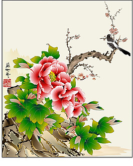 美麗花朵裝飾畫