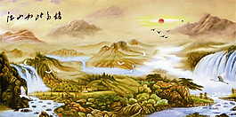 漂亮山水室內(nèi)裝飾畫