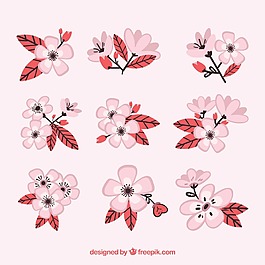 一組春天春季桃花素材