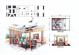 快題設(shè)計餐廳效果圖
