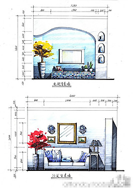 快題設(shè)計(jì)家居客廳施工圖