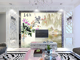 花卉風(fēng)景背景墻