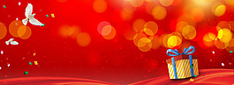 紅色喜慶的背景banner圖