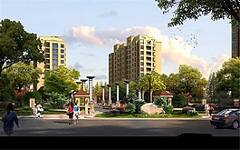 小區(qū)建筑景觀效果圖