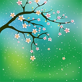 唯美绿色花背景