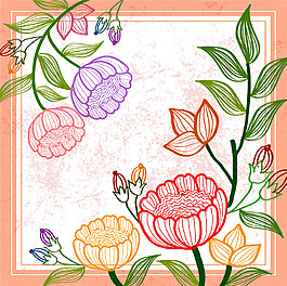 手繪時尚花卉插畫