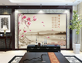 花卉風(fēng)景背景墻