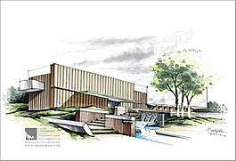 木質(zhì)建筑效果圖