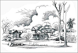 素描公園景觀圖