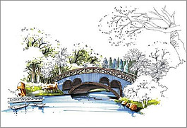 公園廊橋效果圖