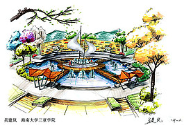 公園圓環(huán)廣場效果圖