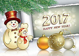 圣誕樹下的雪人圖片