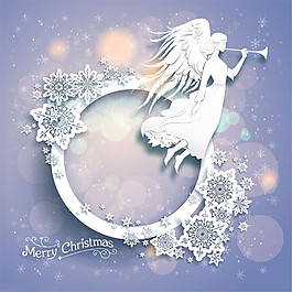 天使雪花圣誕節(jié)卡片圖片