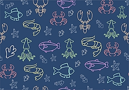 线性海洋生物背景