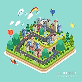 卡通城市插畫