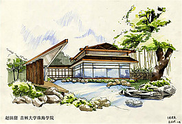 建筑及周邊綠化效果圖