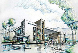 酒店建筑效果圖