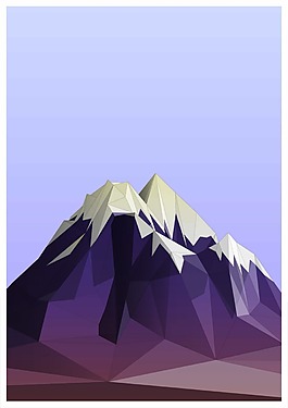 立體扁平雪山