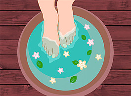 扁平水療插畫素材