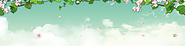 绿色小清新banner背景素材