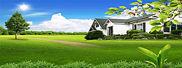 現(xiàn)代簡約綠色banner