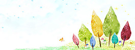 可愛(ài)插畫(huà)banner背景