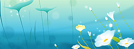 浪漫淡蓝色背景banner素材