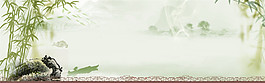 綠色竹子banner背景