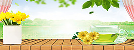 淘寶小清新夏季背景素材