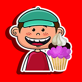 孩子和冰淇淋