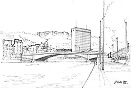 城市拱橋建筑效果圖