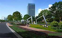 公路旁的綠化效果圖